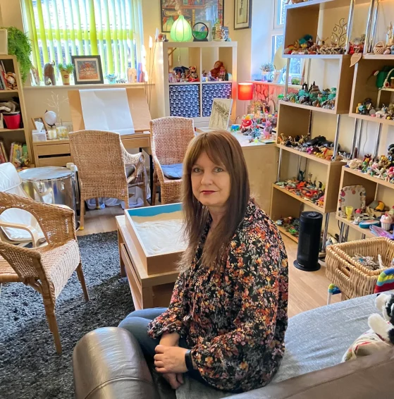 Jane Fay in her play and creative arts therapy room.